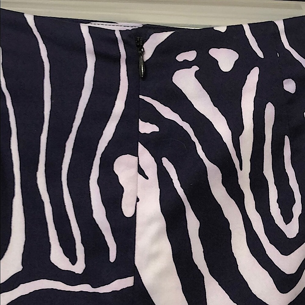 NWOT Navy & Lavender Zebra Print Pencil Skirt - Picture 4 of 7